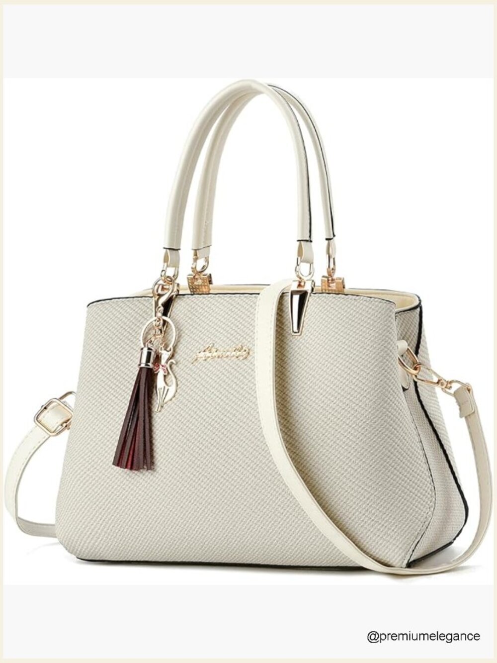 PU Leather Shoulder Satchel Tote Crossbody Bag with Removable Strap